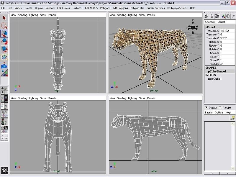 cheetah Low-poly 3D model_4