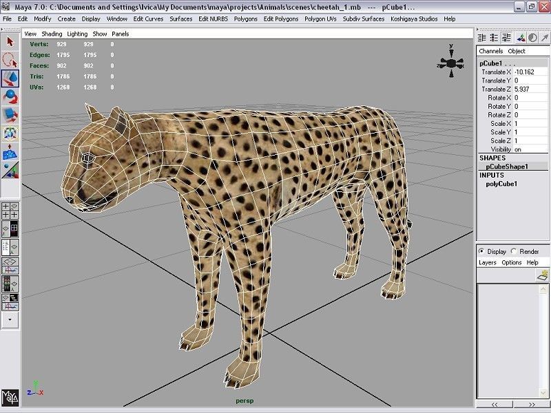 cheetah Low-poly 3D model_3
