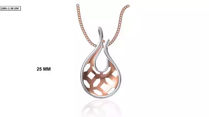 Drop Shaped Rose Gold Pendant 3D print model