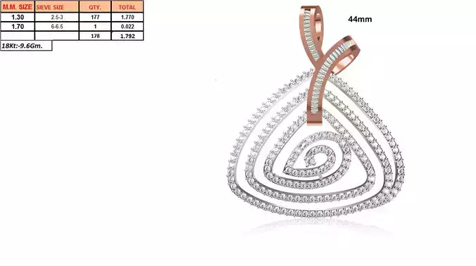 Triangle Shaped Pendant With Diamonds 1