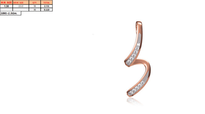 Spiral Rose Gold Pendant With Diamonds 3D print model