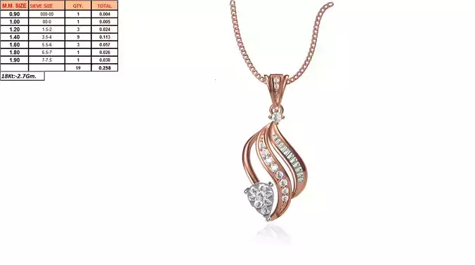 Rose Gold Pendant With Diamonds 15