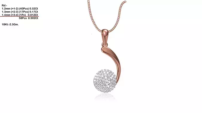 Rose Gold Pendant With Diamonds 16