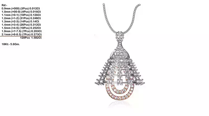 Bell Shaped Pendant With Diamonds 1 3D print model