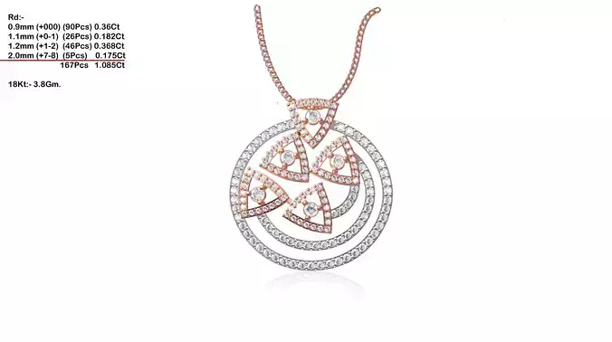 Round Shaped Pendant With Diamonds 7