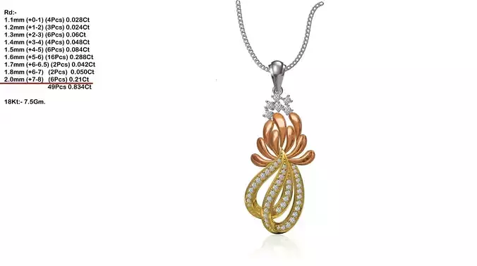 Multi Metal Pendant With Diamonds 1