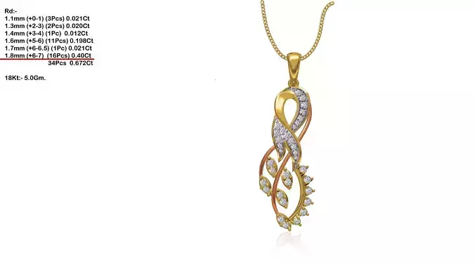 Infinity Loop Shaped Gold Pendant With Diamonds 2