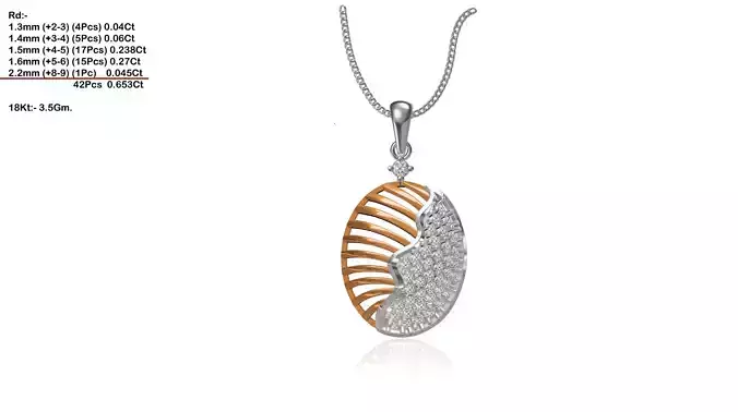 Oval Shaped Silver Pendant With Diamonds 2