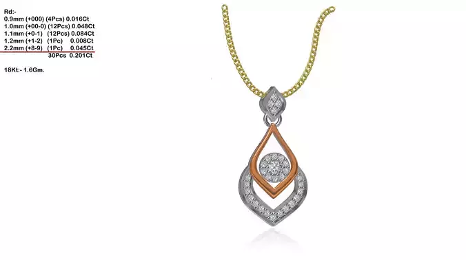Multi Metal Pendant With Diamonds 2