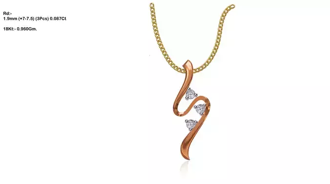 Gold Pendant With Diamonds 164