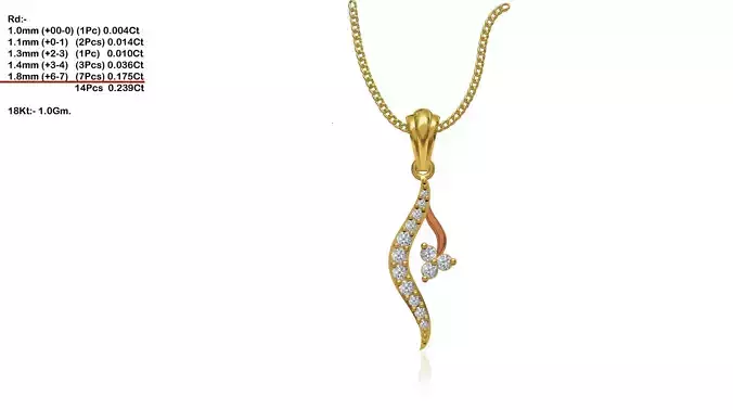 Gold Pendant With Diamonds 166