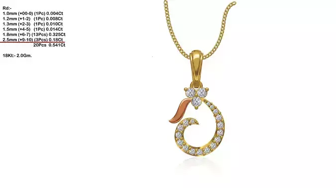Spiral Gold Pendant With Diamonds 5