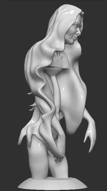 WomanSculpture woman with long hair 3D print model_0