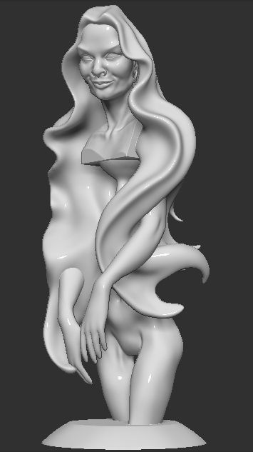 WomanSculpture woman with long hair 3D print model_6