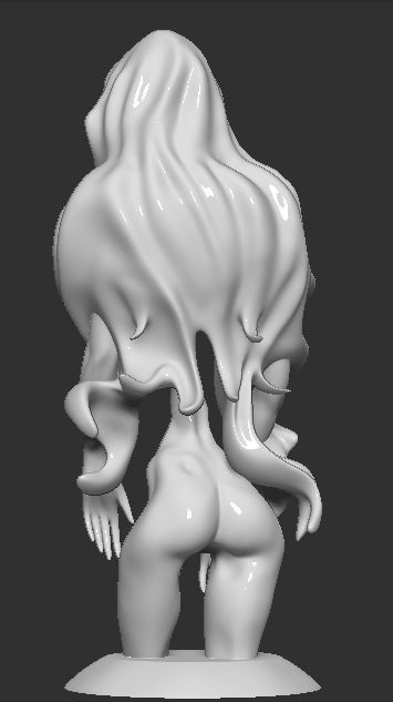 WomanSculpture woman with long hair 3D print model_2