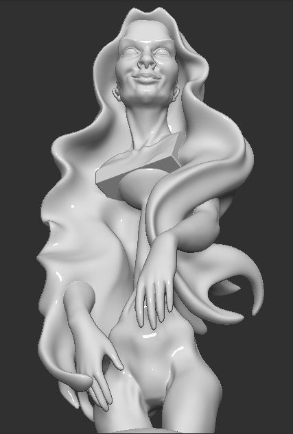 WomanSculpture woman with long hair 3D print model_11