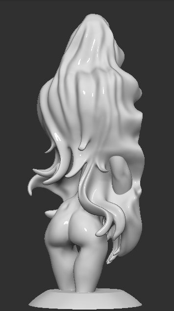 WomanSculpture woman with long hair 3D print model_1
