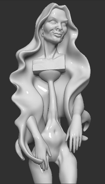 WomanSculpture woman with long hair 3D print model_7