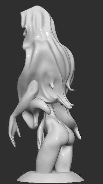 WomanSculpture woman with long hair 3D print model_3