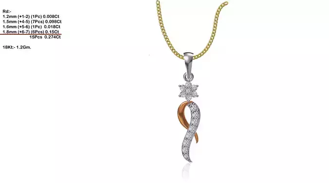Loop Shaped Pendant With Diamonds