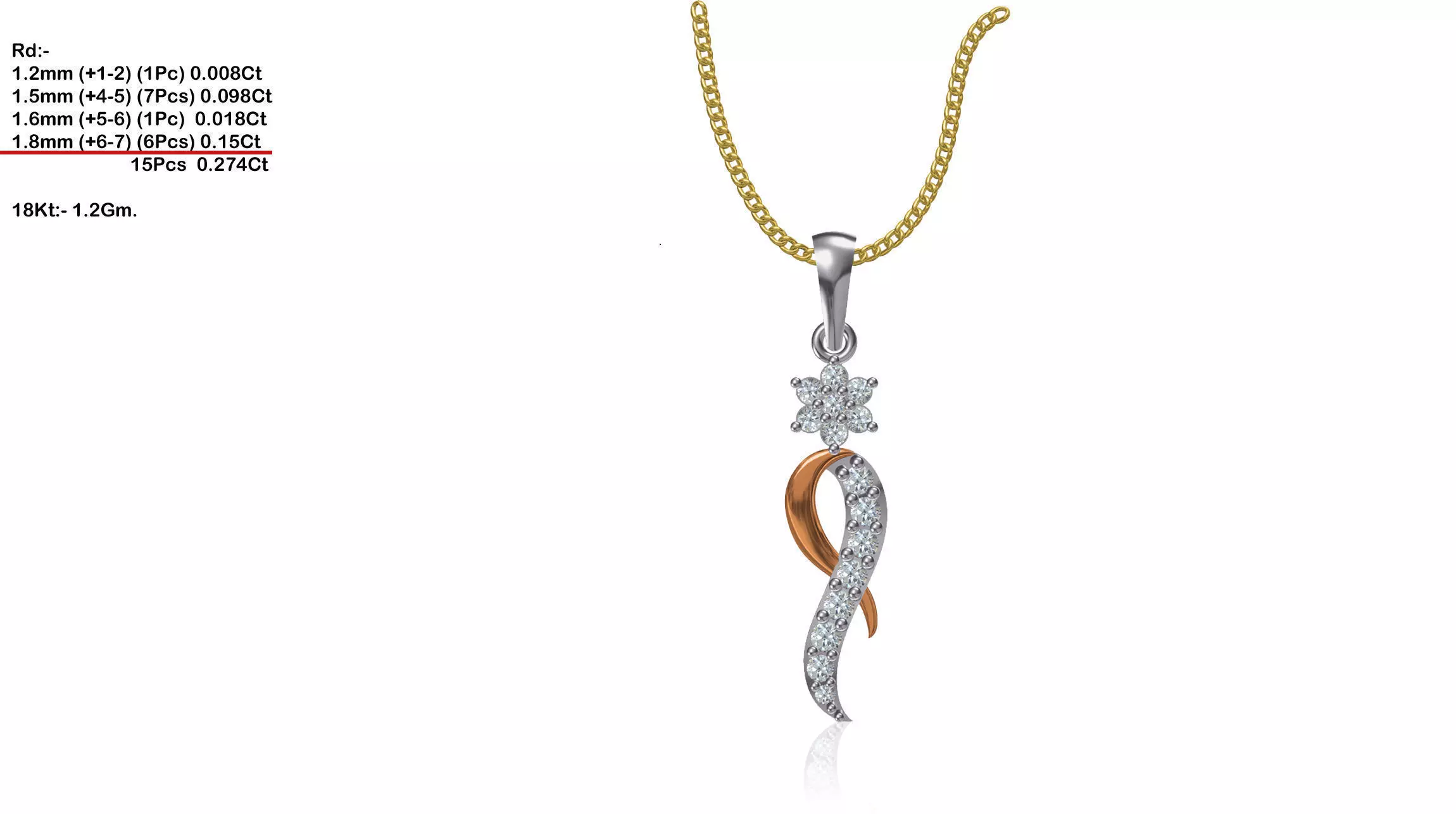 Loop Shaped Pendant With Diamonds 3D print model_0