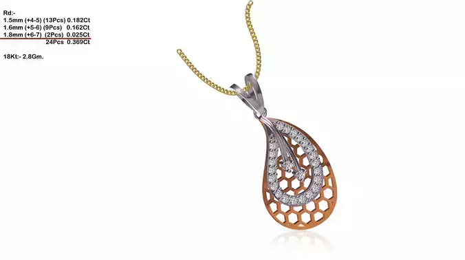 Mango Shaped Pendant With Diamonds 2