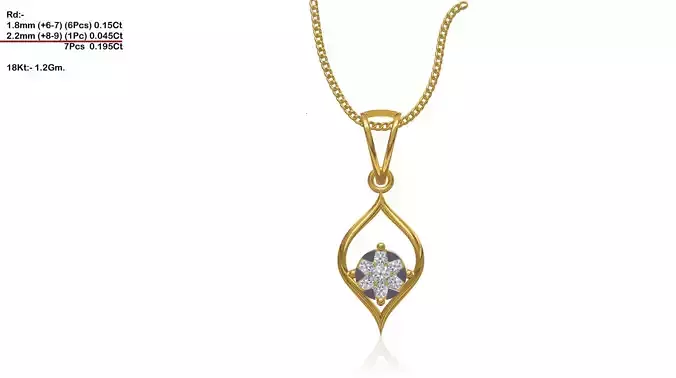 Marquise Shaped Gold Pendant With Diamonds 19