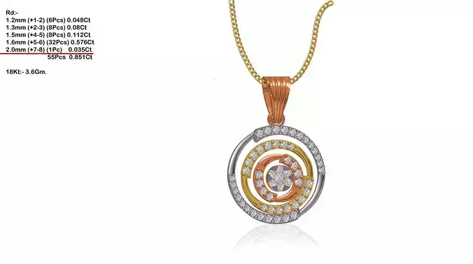 Round Shaped Pendant With Diamonds 8