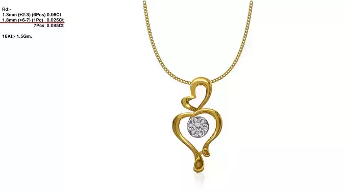 Heart Shaped Gold Pendant With Diamonds 31
