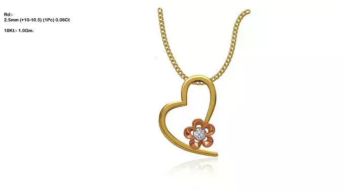 Heart Shaped Gold Pendant With Diamonds 32