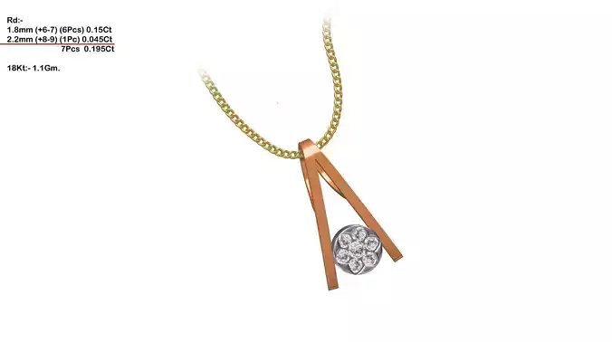 Multi Metal Pendant With Diamonds 3