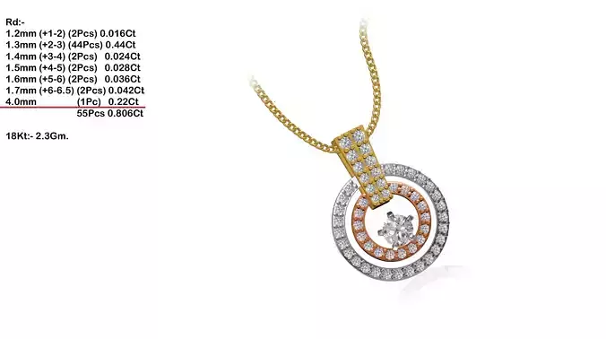 Round Shaped Pendant With Diamonds 12