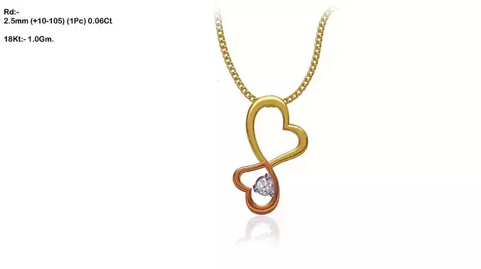 Heart Shaped Gold Pendant With Diamonds 35