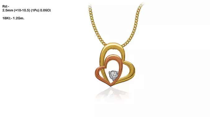Heart Shaped Gold Pendant With Diamonds 36
