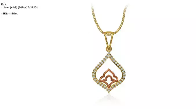 Marquise Shaped Gold Pendant With Diamonds 20