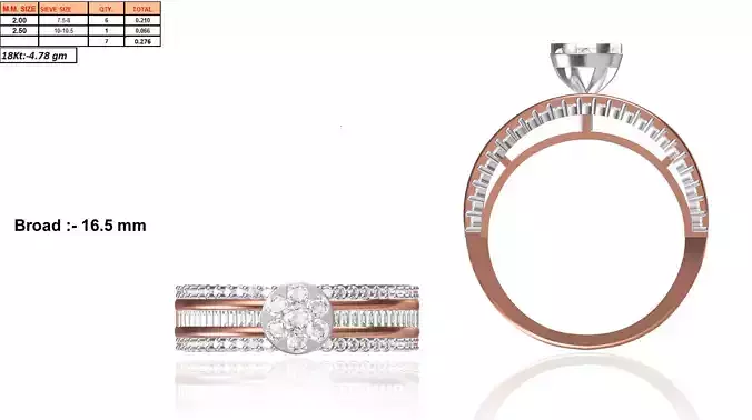 Rose Gold Ring With Diamonds 3