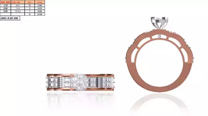 Rose Gold Ring With Diamonds 4