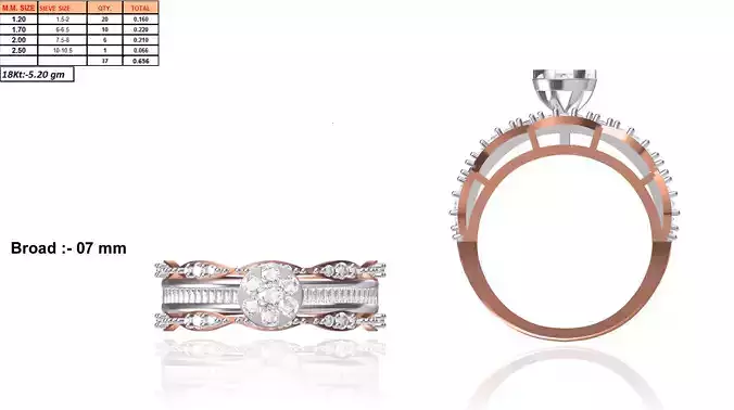 Rose Gold Ring With Diamonds 6