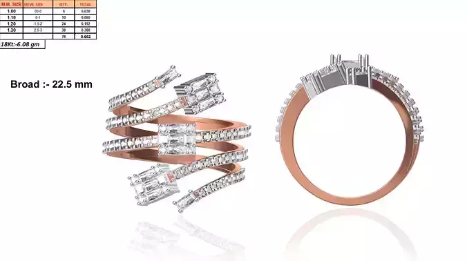 Spiral Rose Gold Ring With Diamonds 1