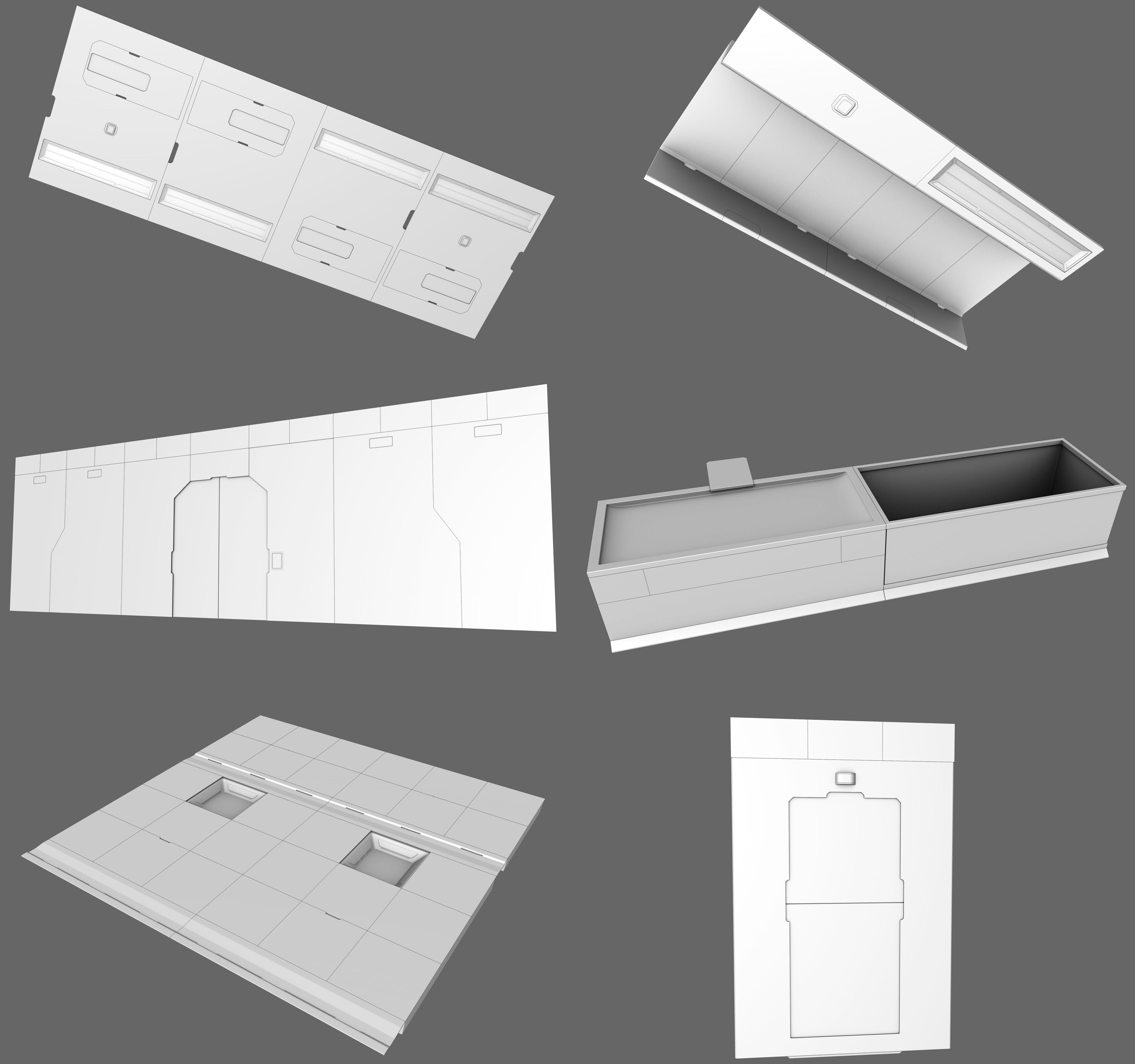 Sci Fi Lab Interior Modular 3D model | CGTrader