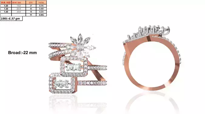 Spiral Rose Gold Ring With Diamonds 3