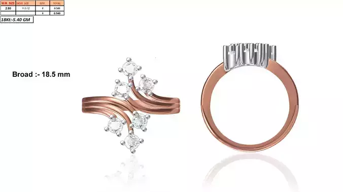 Spiral Rose Gold Ring With Diamonds 4