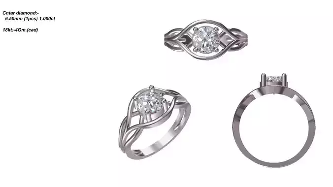 Marquise Shaped Silver Ring With Diamonds 6