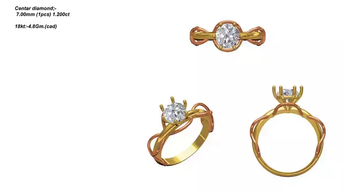 Round Shaped Gold Ring With Diamonds 49