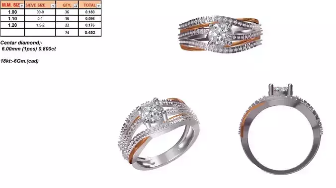 Swirl Silver Ring With Diamonds