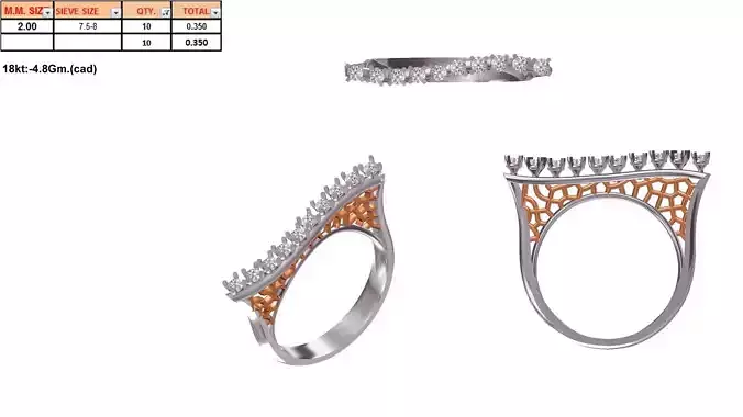 Silver Engagement Ring With Diamonds 154