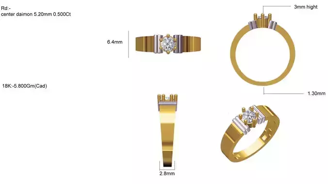 Gold Engagement Ring With Diamonds 234