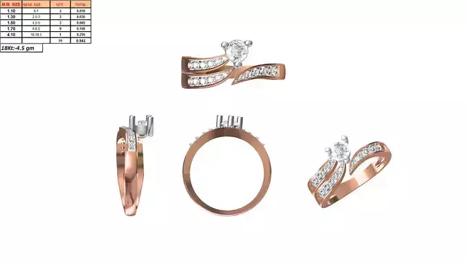 Rose Gold Ring With Diamonds 7