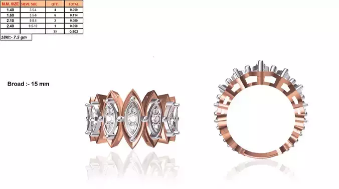 Marquise Shaped Rose Gold Ring With Diamonds 1