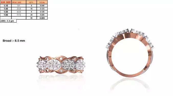 Rose Gold Ring With Diamonds 8